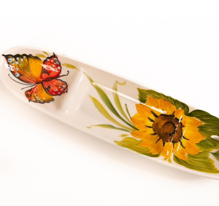 butterfly and sunflowers plates