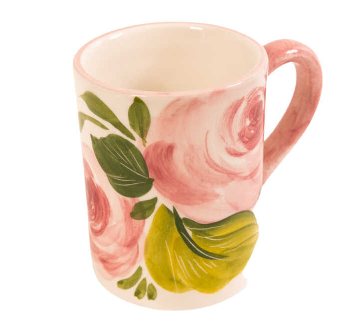 pink roses mug