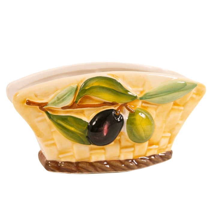 napkin holder with olives