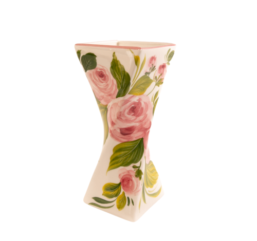 pink rose vase