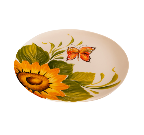 butterfly and sunflowers plate
