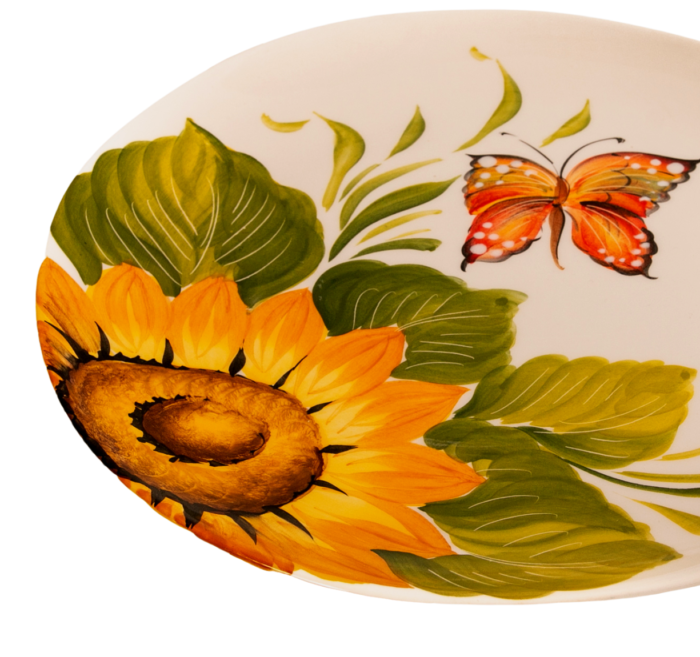butterfly and sunflowers plate